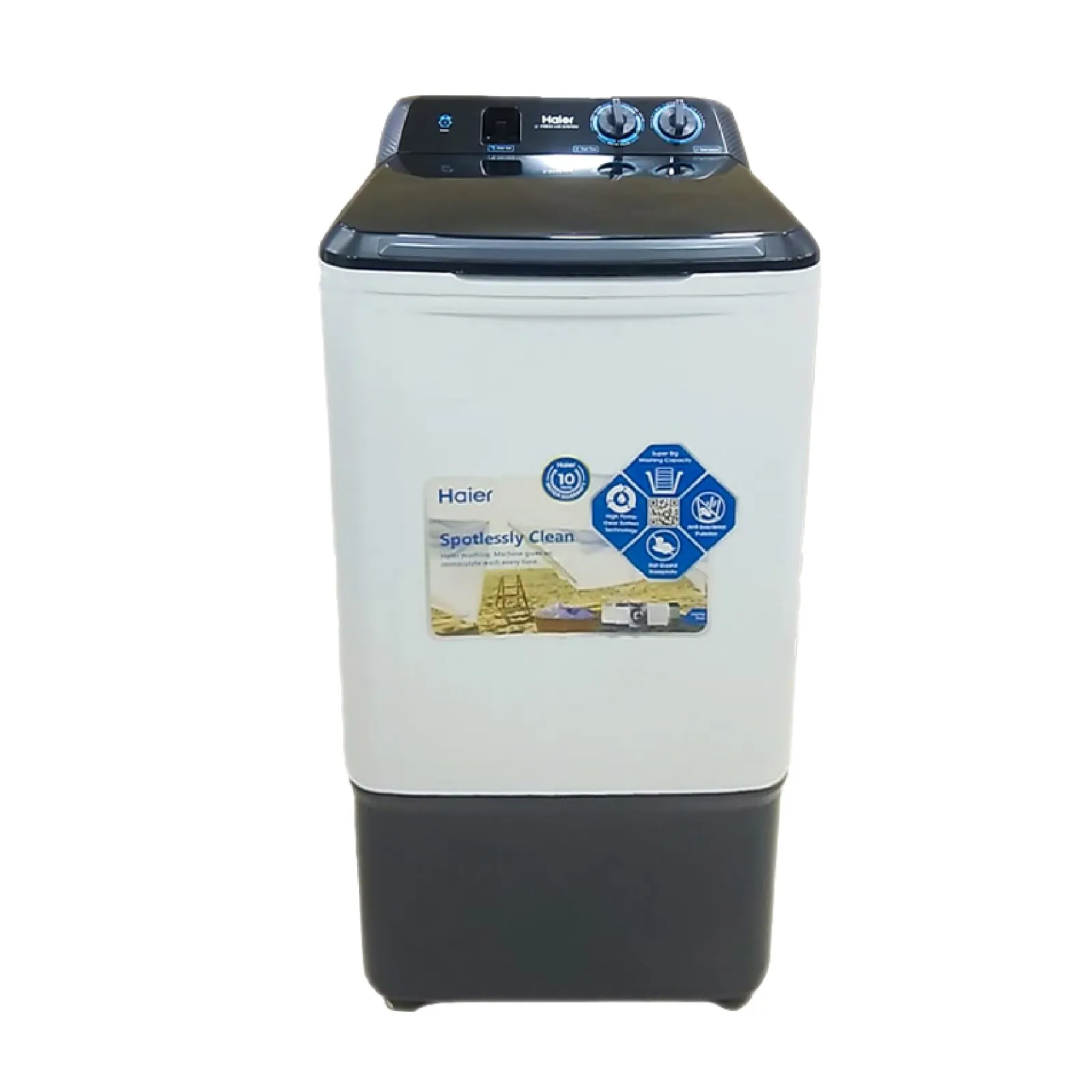 Haier 130-1217 Gb Black Top 12 KG Semi-Automatic Washing Machine